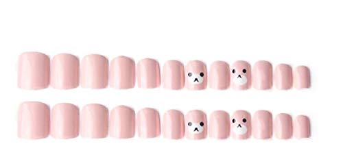 TBOP FAKE NAIL art reusable French long Artifical False nails 24 pcs set Manicure finished fingernail patch jelly gel type in Light Pink color