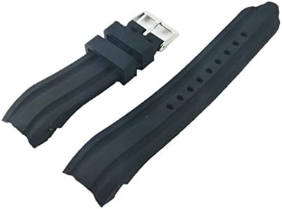 g24 22mm Waterproof Black Silicone Rubber Curved End Dive Watch