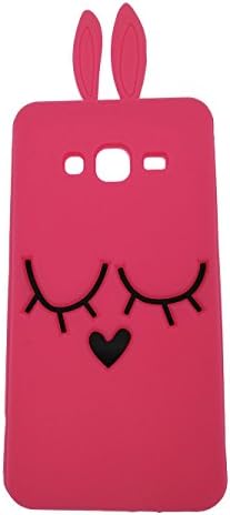 Samsung Galaxy J7 2016 Case, DUGRO Newest Cute Funny 3D Cartoon Soft Silicone [Thickening Design] [Drop Protective] Rubber Phone Case Cover - Eyelash Rabbit
