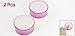 uxcell Plastic Round Case Office Supply Sponge Finger Wet Tool 2pcs Clear Pink
