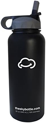 The Sky Wide Mouth Vacuum Insulated Stainless Steel Bottle Thermos with Straw Double Walled Water Bottle Great for Gym, Sport &amp; keep Coffee Tea Hot
