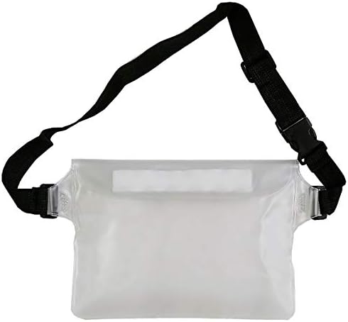 Waterproof Pouches,Fanny Packs Adjustable Waistband Bags For Men-Women-Girls,Protect Cash-Credit Cards-Passwards-Keys Smartphones Safe(White)