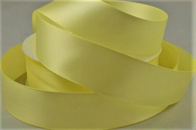 Oakwood Archer Double Faced Satin Ribbon, Powder Yellow, 15mm x 25m