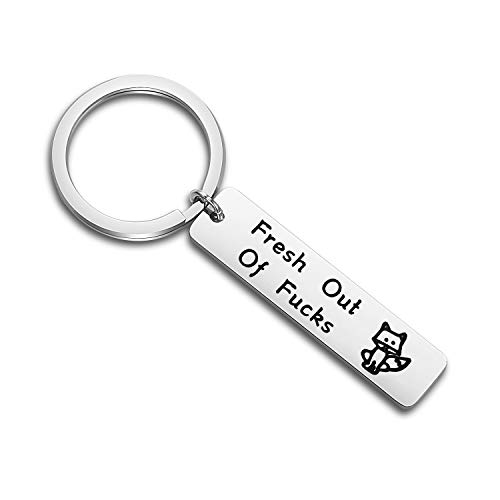 MYOSPARKFresh Out Of Fucks Keychain Zero Fox Given Gift Sarcastic Gift Funny Gift For Friends
