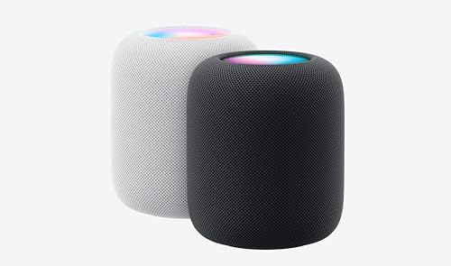 Apple HomePod Smart Speaker 2nd Generation, Siri Speaker + Power Cable + Apple 1 Year Limited Warranty (Midnight)