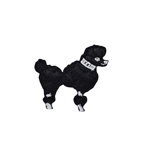 Medium Black Poodle - Facing Right - Iron on Applique/Embroidered Patch