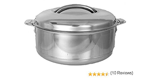 Shubh High Quality Bhagyalaxmi Fresh Food Stainless Steel Insulated Casserole for roti/Multipurpose Storage & Serving Dish 3000 ml for Dining Table/Gift/Kitchen, Silver- Best for Home/Gift