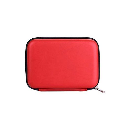 Small EVA Case for Portable External Hard Drive - Suitable for 2.5" WD Western Digital Elements My Passport Essential / Toshiba/ Buffalo/ Hitachi/ Seagate/ Samsung, Red
