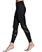 Chikool Women Yoga Pants Mesh Workout Gym Running Leggings Inner Pocket Non See Through Black