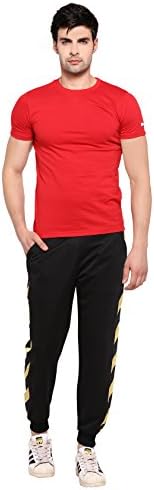 Yuvraah Men's Yellow Racing Stripe Side Panel Trackpant