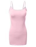 JJ Perfection Women's Adjustable Spaghetti Strap Solid Cami Tunic Tank Top