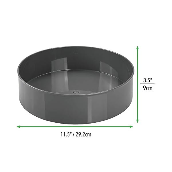 mDesign Lazy Susan Turntable Condiment Holder – Plastic Revolving Condiments and Spice Rack – Kitchen Storage Unit for…