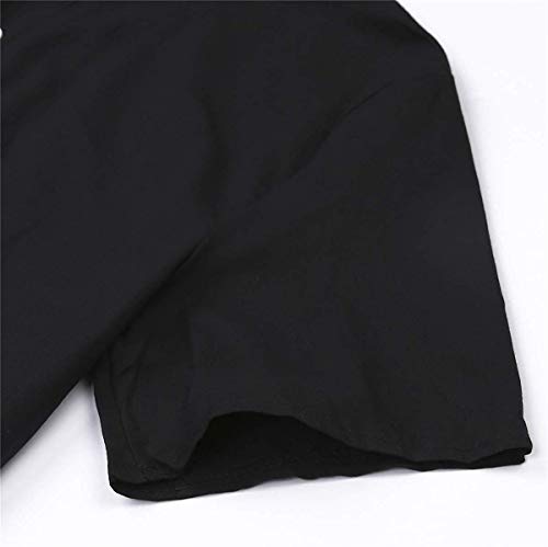 Loalirando-Camicia-da-Uomo-Manica-Corta-Camicia-Uomo-Slim-Fit-Magliette-Uomo-Tinta-Unita-Cotone-LinoM-3XL