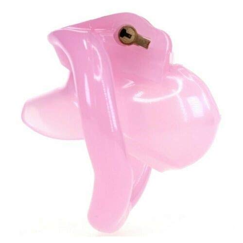 Bondage Masters Nano Chastity Device, Micro Cage, Hidden Lock with 4 Size Back Rings Included, Pink