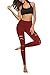 DIBAOLONG Womens High Waist Yoga Pants Cutout Ripped Tummy Control Workout Running Yoga Skinny Leggings Red Lthumb 4