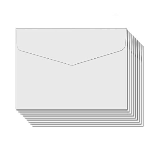 BLUGUL 50 Piece Small Envelopes, Mini Envelopes, 115 x 82 mm, for Birthday Party Supplies, Invitations Cards, White