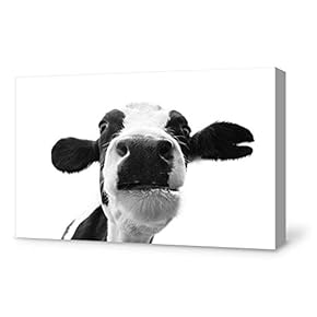 Humor Cow Painting Wall Poster Decor for Living Room Framed