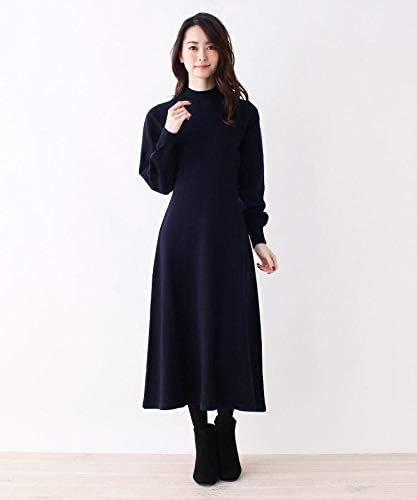 Amazon オペークドットクリップ Opaque Clip 洗える ニットフェミニンフレアワンピース ネイビー 093 38 M ワンピース チュニック 通販