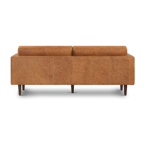 POLY & BARK Napa Leather Couch 88.5Inch Leather Sofa with Tufted