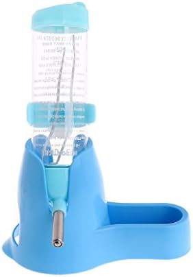 XMTPF 3 in 1 Hamster Rest Dispenser Base Hut Food Water Bottle Holder Small Pet Nest (Blue)