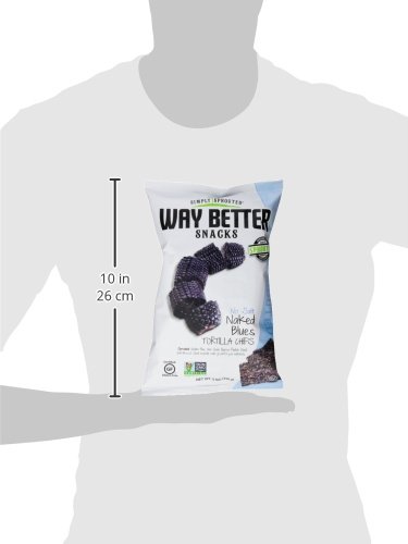 Way Better Snacks Tortilla Chips, Blue No Salt Added, 5.5 Ounce (Pack of 12)