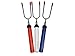 Glamping Gadgets Fire Stix Patriotic Marshmallow Roasting Sticks, 34 Inch (Roaster Set of 3) Hot Dog BBQ Forks for Campfire Pit, Red White and Blue USA American