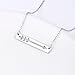 FLYOW 925 Sterling Silver Love Arrow Horizontal Sideways Minimalist Bar Pendant Necklace for Women Girls Gift, 18