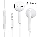 Woitech 03w011301 iPhone Headphones,4Pack  Premium Quality Earbuds Earphones with Mic Fully Compatible with iPhone SE 6 6s 6 Plus 6s Plus, iPhone 5s 5c 5, iPad /iPod