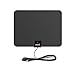 ViewTV 60 Mile Flat HD Digital Indoor Amplified TV Antenna - Detachable Amplifier Signal Booster - 12ft Coax Cable - Black