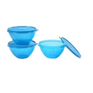 Signoraware Wonder No.3 Bowl Set, 1.2 litres, Set of 3, Turkish Blue