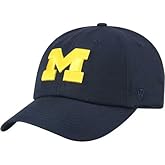 Michigan Blue Staple Adjustable Hat – Men’s/Women’s Unstructured Low Crown Baseball Cap, Cotton Curved Bill, Team Logo Strapback