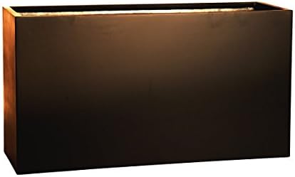 PurePots Tall Rectangle Cuboid 2430, Modern Large Planter Box - Indoor &amp; Outdoor| Hand Crafted Commercial Grade Fiberglass | UV Resistant Paint (Metallic Bronze/ With Drainage Hole(s)/ Large)