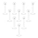 Ruifan 10PCS 16G 10mm Clear UV Flexible Acrylic 3mm Ball Labret Monroe Lip Ring Tragus Helix Cartilage Earring Stud Barbell Piercing Jewelry