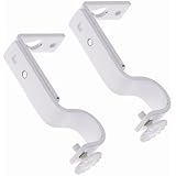 WINOMO 2pcs Adjustable Curtain Drapery Rod Bracket Curtain Holder 18-22mm (White)