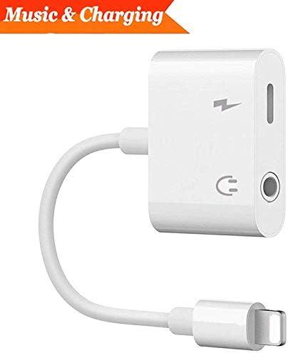 Lightning Headphone Jack Adapter Charger for iPhone 8/8 Plus iPhone 7/7 Plus/iPhone X/XS Earphone Adapter Headphone AUX Audio & Charge Adapter,Lightning Connector Cable Suppor iOS 12 System