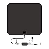 PowerBear TV Antenna [80 Mile Range] HD, Digital, Indoor with Amplifier [16ft Cable]