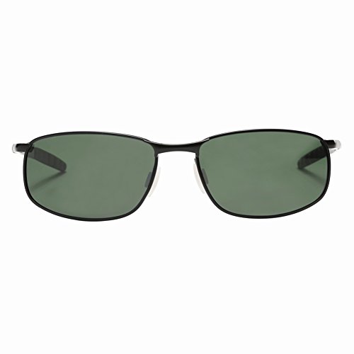 ZHILE 8-base Curve Wrap Metal Frame Polarized Sunglasses for Men (Black frame G15 lens, 57)