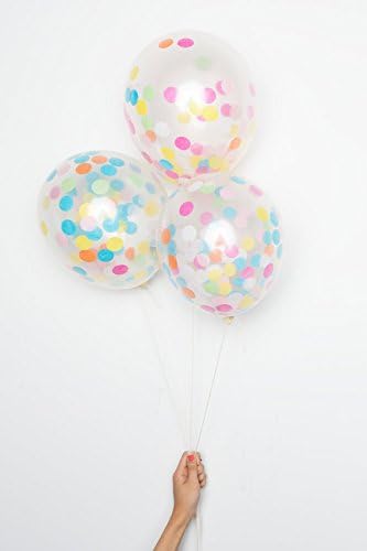 Confetti Balloons - Colorful Paper Latex Balloon Filled with Multicolor Confetti for Wedding or Party Decoration (18 " - 12 pcs)
