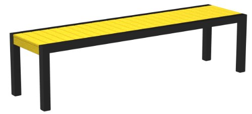 POLYWOOD 3800-12LE MOD Bench, Textured Black/Lemon