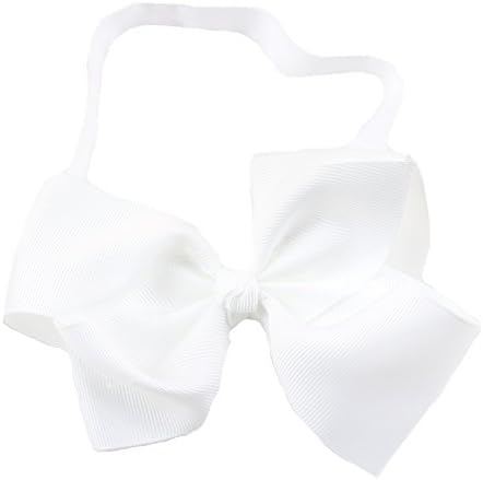 Queengirls Newborn Baby Girls Headbands With Hair Bows white