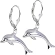 Silver Tone Dolphin Earrings