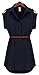 Weel Arrow Cap Sleeve Stretch Ol Belt Chiffon Casual Shirt Mini Dress