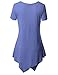 TWINTH Basic Tunic Top Plus Size Short Sleeve V-Neck Violet XL