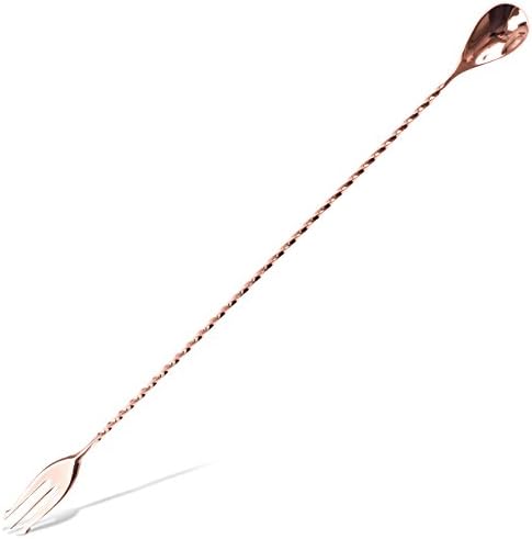 Barfly by Mercer Barfly Bar Spoon with Fork End - 15-3/4-in - Copper Plated