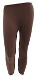 Simplicity Women's Lovely Plus Size Solid Color Seamless Capri Leggings