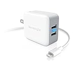 Innergie PowerCombo Pro 21W USB Wall Charger, Dual-port 4.2A Output & Foldable Plug with 1m Apple Lightning Cable for iPhone, iPad and More Devices | Portable, Travel-Well, Fit In Your Bag | White