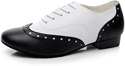 Minishion QJ9011 Mens 1" Heel Leather Modern Salsa Tango Ballroom Latin Dance Shoes