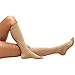 Truform Short Length Surgical Stockings, 18 mmHg Compression for Men and Women, Knee High Length, Open Toe, Beige, Medium