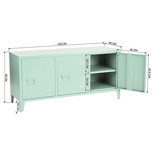 HouseinBox Metal Storage Cabinet Kids Organizer 2 Tier 6 Shelves Stacking Stand with Handle