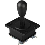EG STARTS American Style Arcade Competition 2Pin Joystick Black Switchable from 8 Ways Operation, Elliptical Black Handle, Precision 8-Way 187" (4.8mm) Terminal